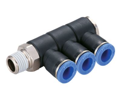 B-WVTEdk3-KU - Winkel-Verteiler-Einschraubverschraubung