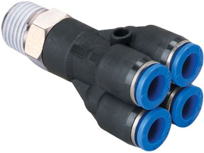 B-YEk2-KU - Y-Einschraubverschraubung 2-fach -konisch