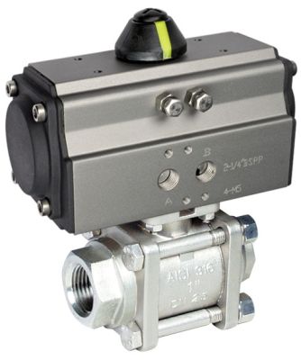 K-PNK-D870-VA - 2-2-Wege-Pneuma-Kugelhahn, doppeltwirkend