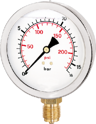 M-GU-100-VA - Rohrfedermanometer - Glyzerin